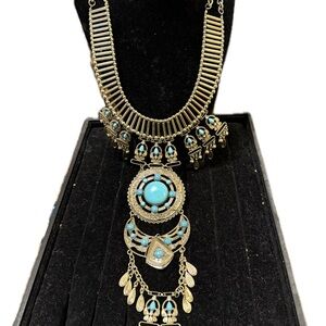 Elegant Gold and Turquoise Necklace